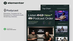 Podycast – 播客和音频流 Elementor 模板套件【Aa-0032】