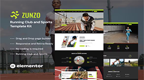 Zunzo – 跑步俱乐部和运动 Elementor Pro 模板套件【Aa-0048】