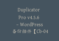 Duplicator Pro v4.5.6 – WordPress 备份插件【Cb-040】-顾问网