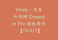 Vively – 慈善和捐赠 Elementor Pro 模板套件【Cb-013】-顾问网