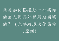 我是如何搭建起一个高端的成人用品外贸网站商城的？（九年跨境大佬亲授.原创）-顾问网